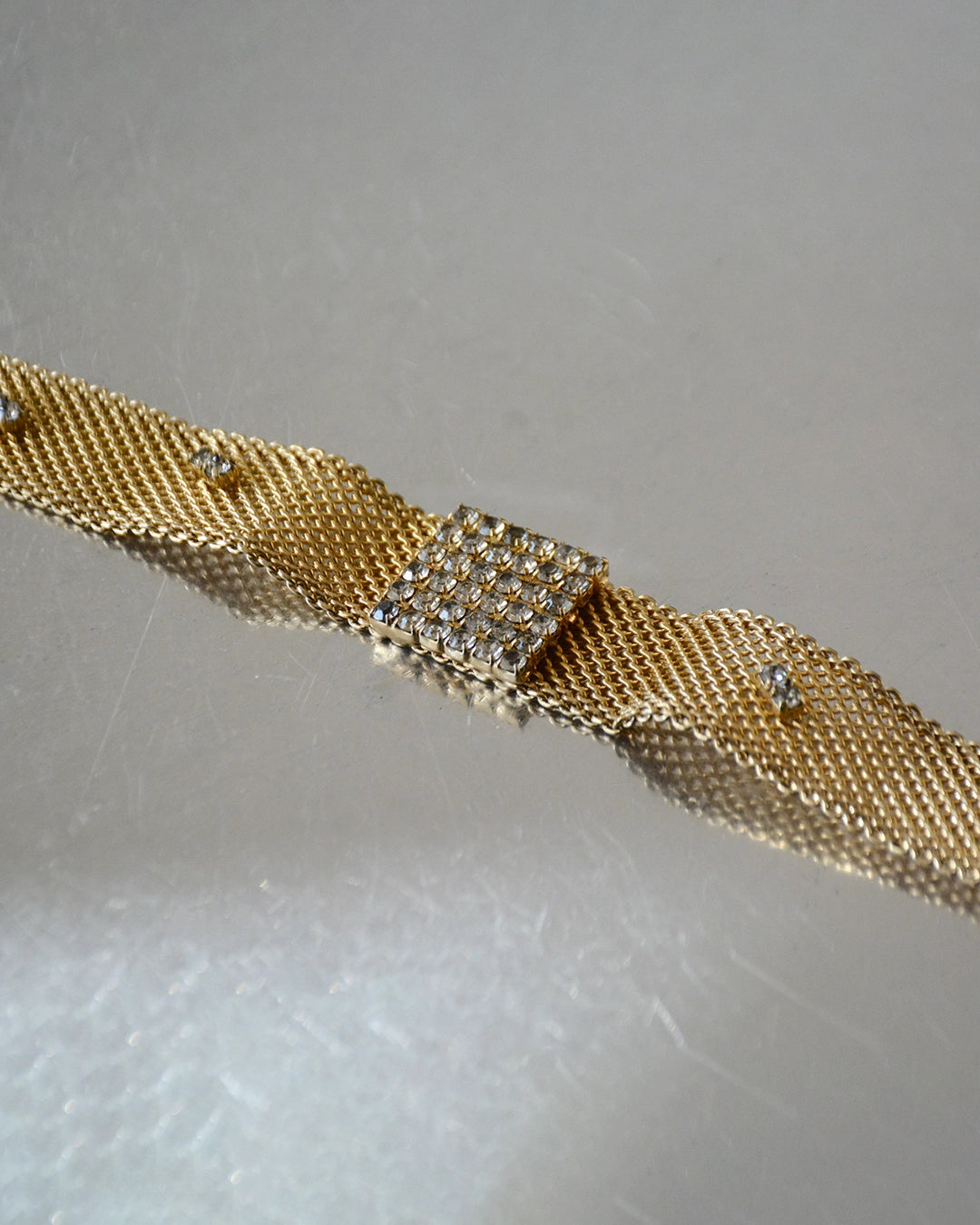 Vintage Art Deco Gold Mesh Collar Choker