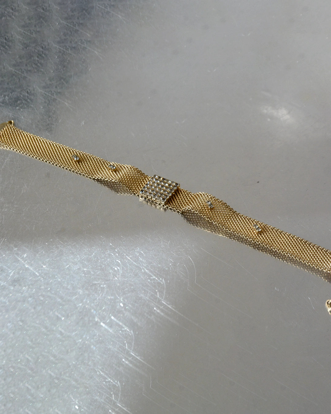 Vintage Art Deco Gold Mesh Collar Choker