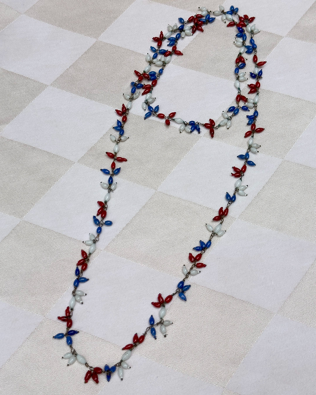 Vintage 1940s Hand-Strung Glass Bead Fringe Necklace