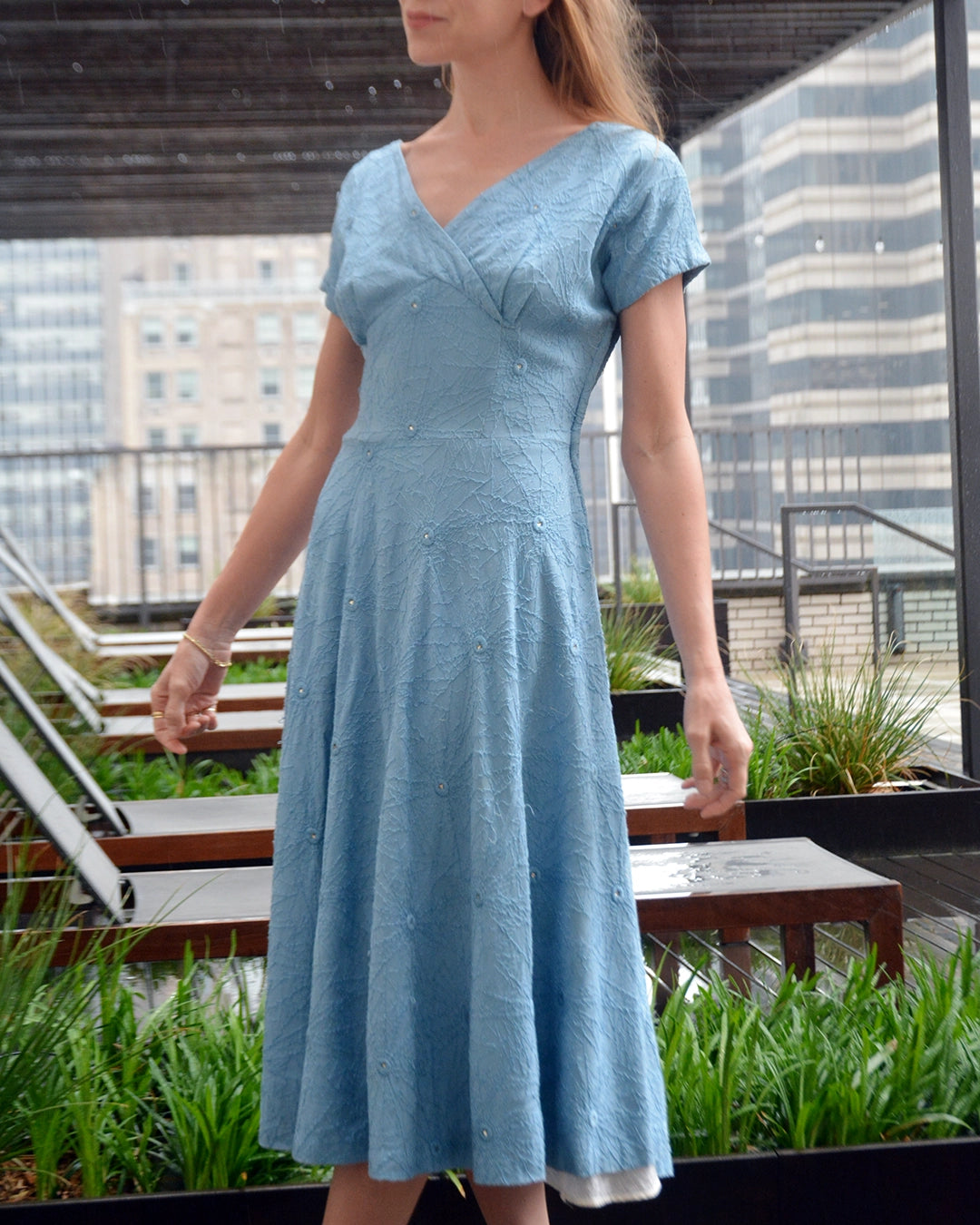 Vintage 1950s Embroidered Fit and Flare Dress