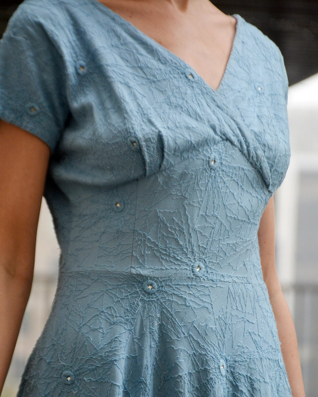 Vintage 1950s Embroidered Fit and Flare Dress