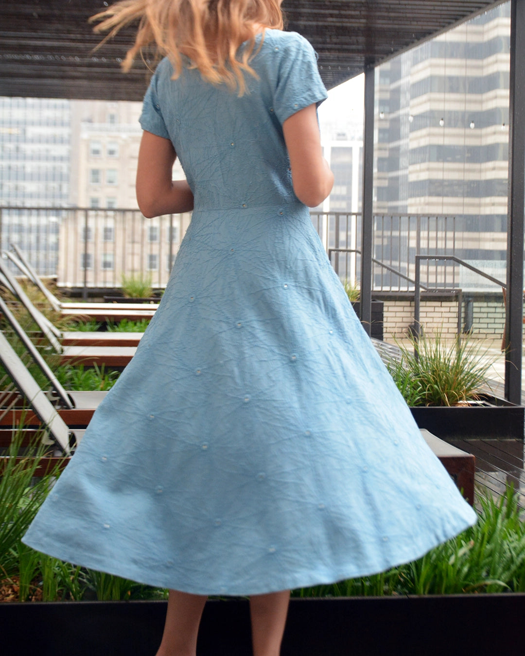 Vintage 1950s Embroidered Fit and Flare Dress