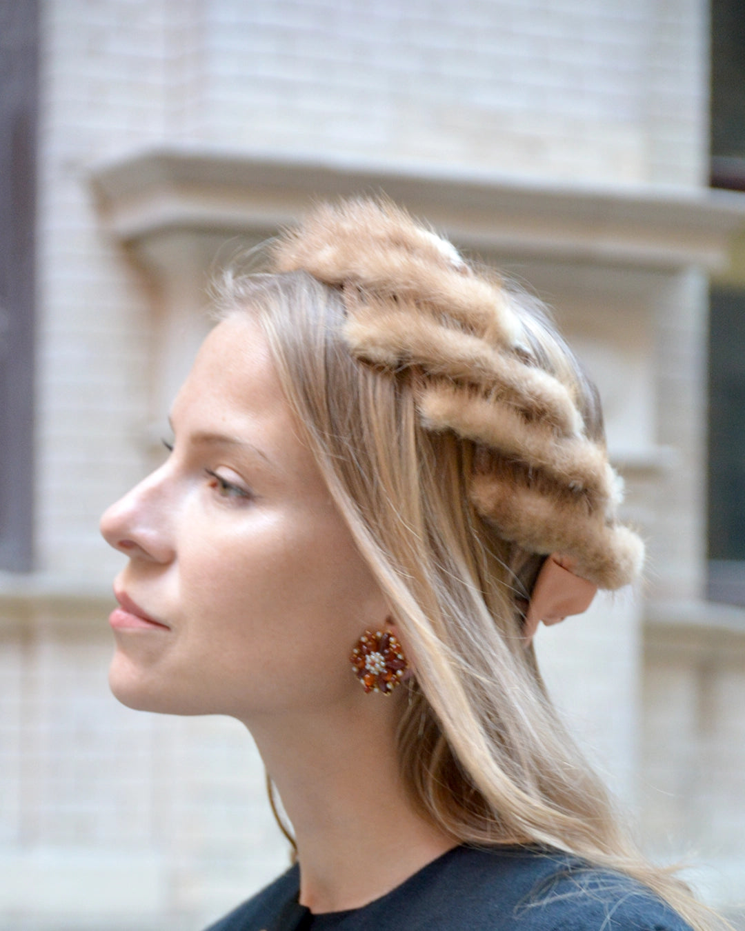 Vintage 1950s Mink Fascinator Headband