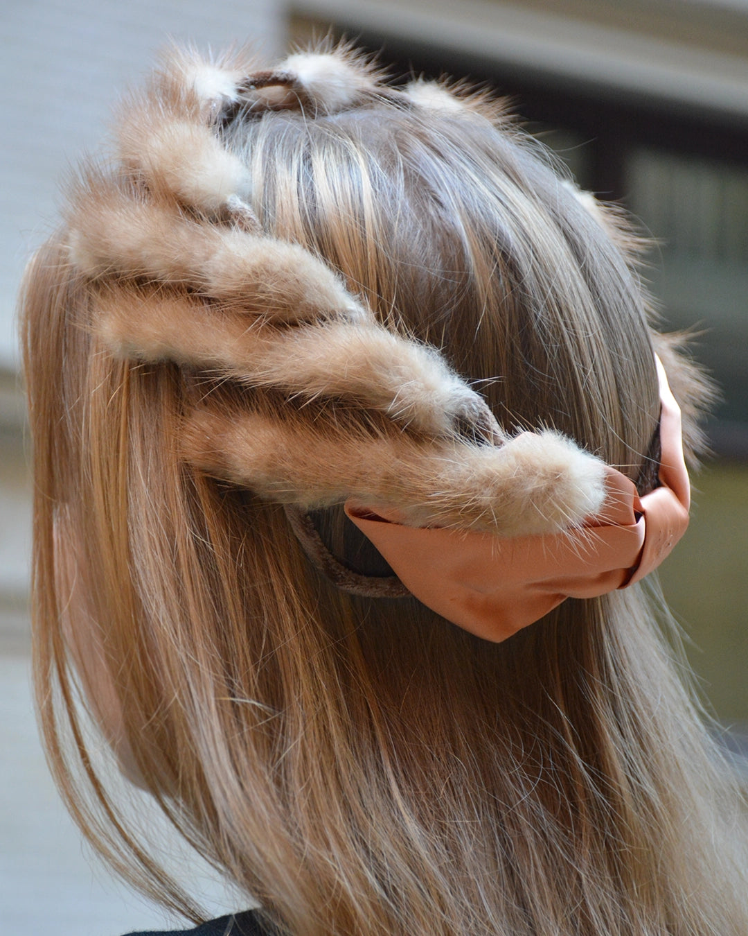 Vintage 1950s Mink Fascinator Headband