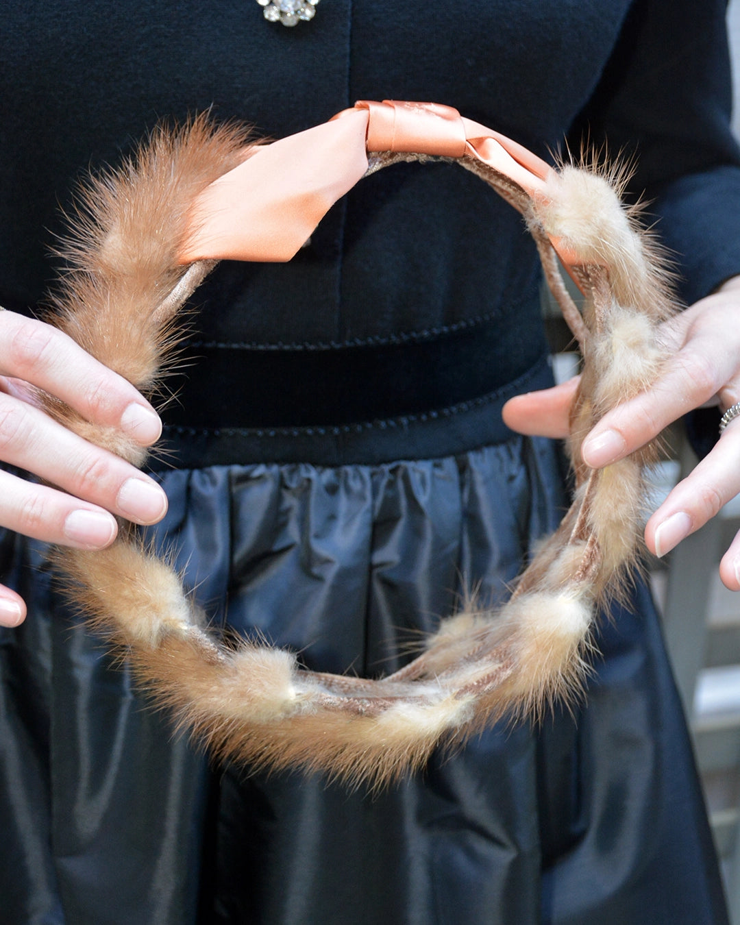 Vintage 1950s Mink Fascinator Headband