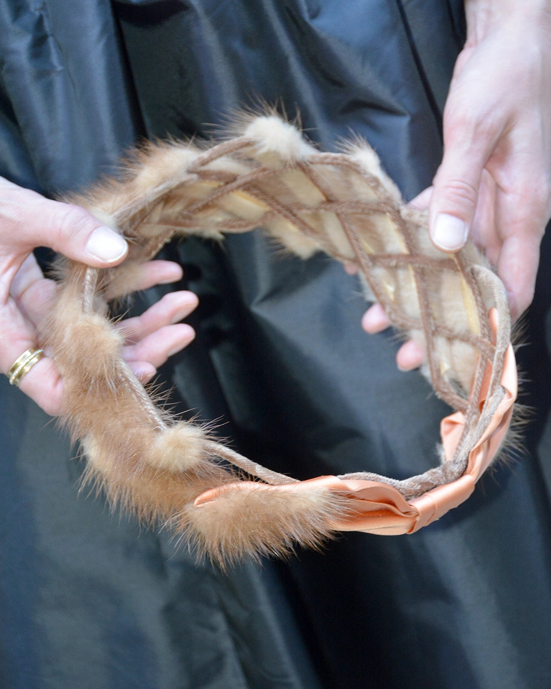 Vintage 1950s Mink Fascinator Headband