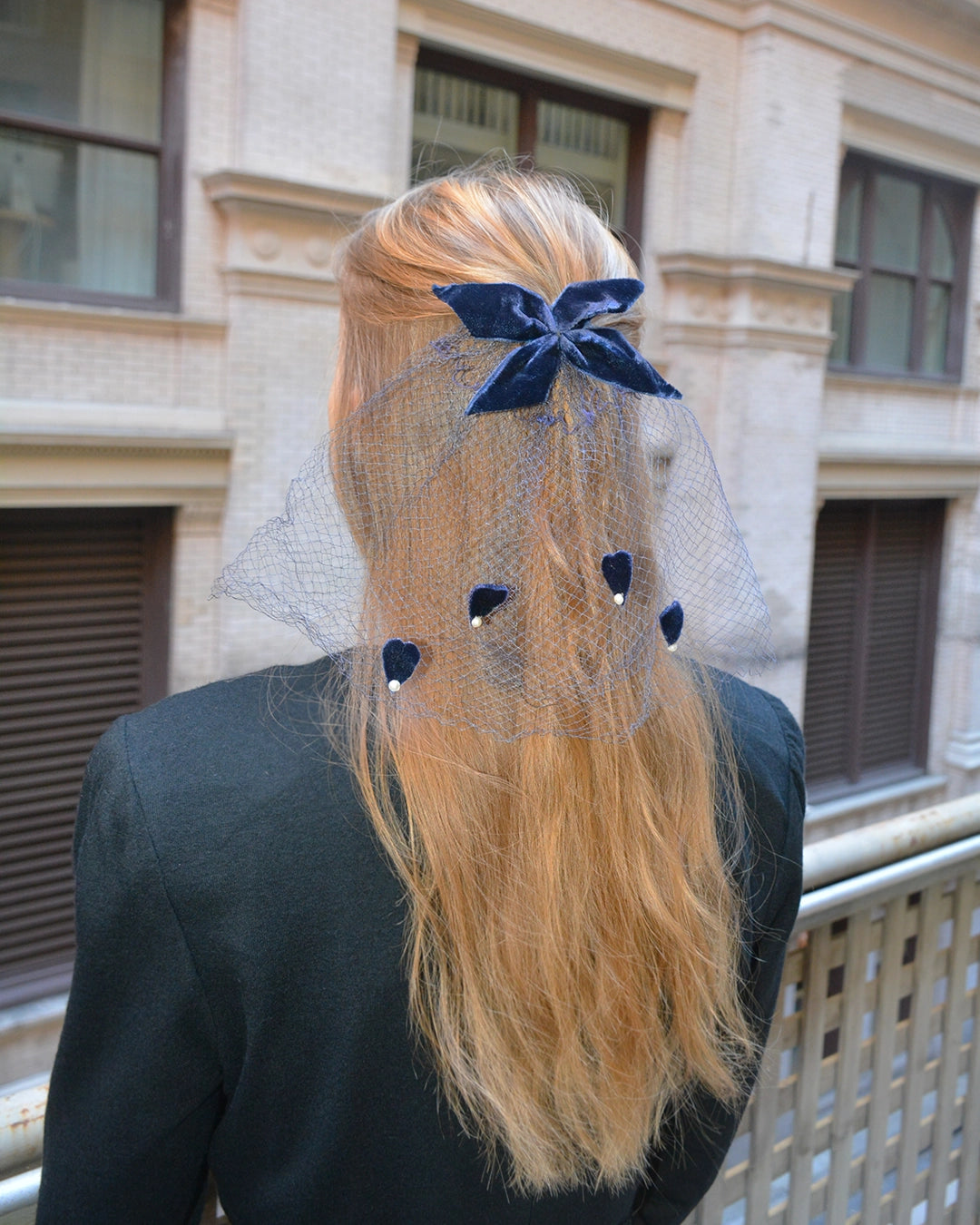 Vintage 1950s Veil Headpiece with Bow