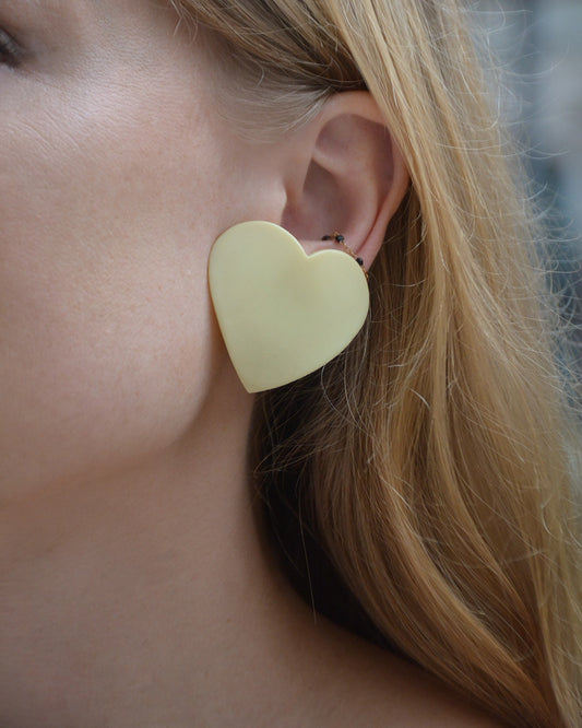 Vintage 1960s Oversized Heart Earrings