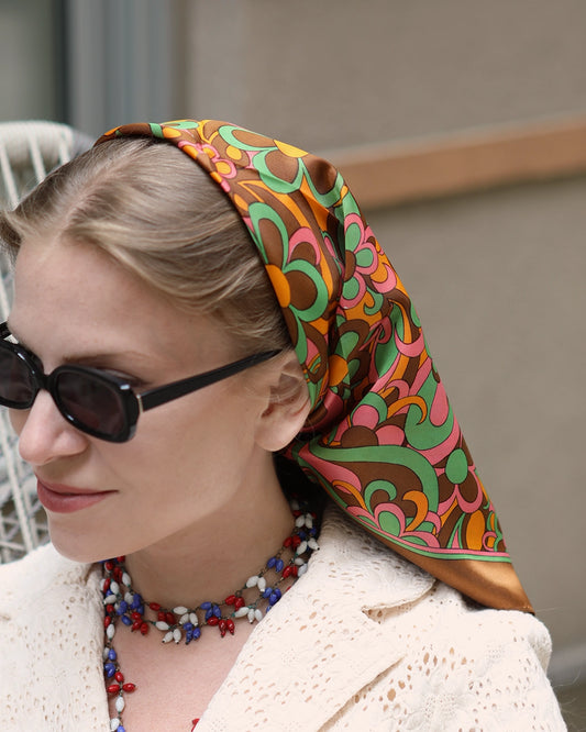 Vintage 1960s Psychedelic Pucci-Print Silk Scarf