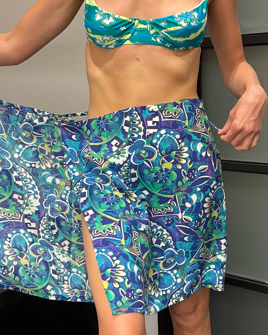 Vintage 1970s Psychedelic Print Wrap Skirt