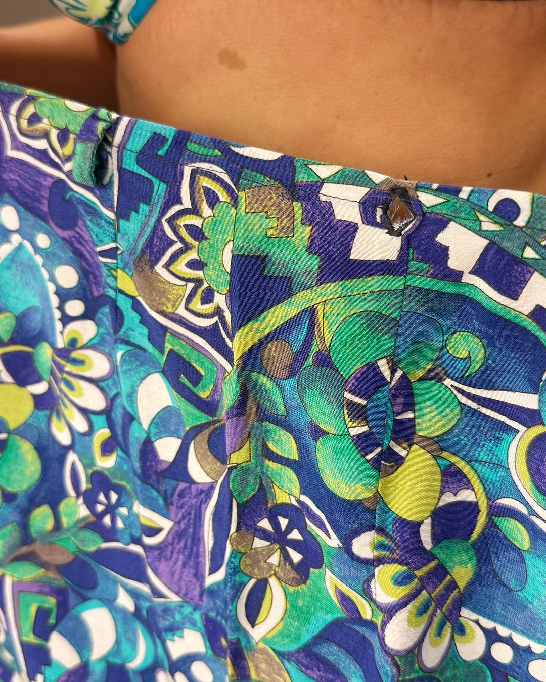 Vintage 1970s Psychedelic Print Wrap Skirt