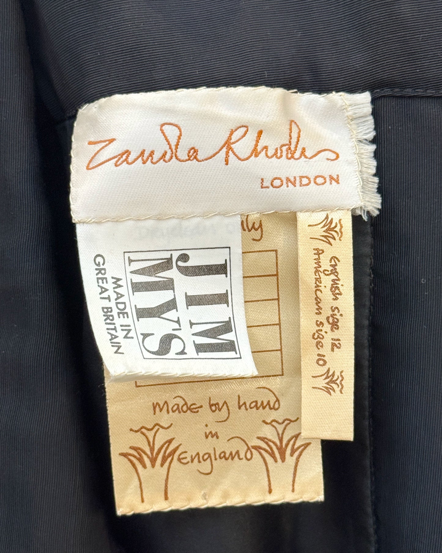 Vintage 1970s Zandra Rhodes Silk Pegged Skirt
