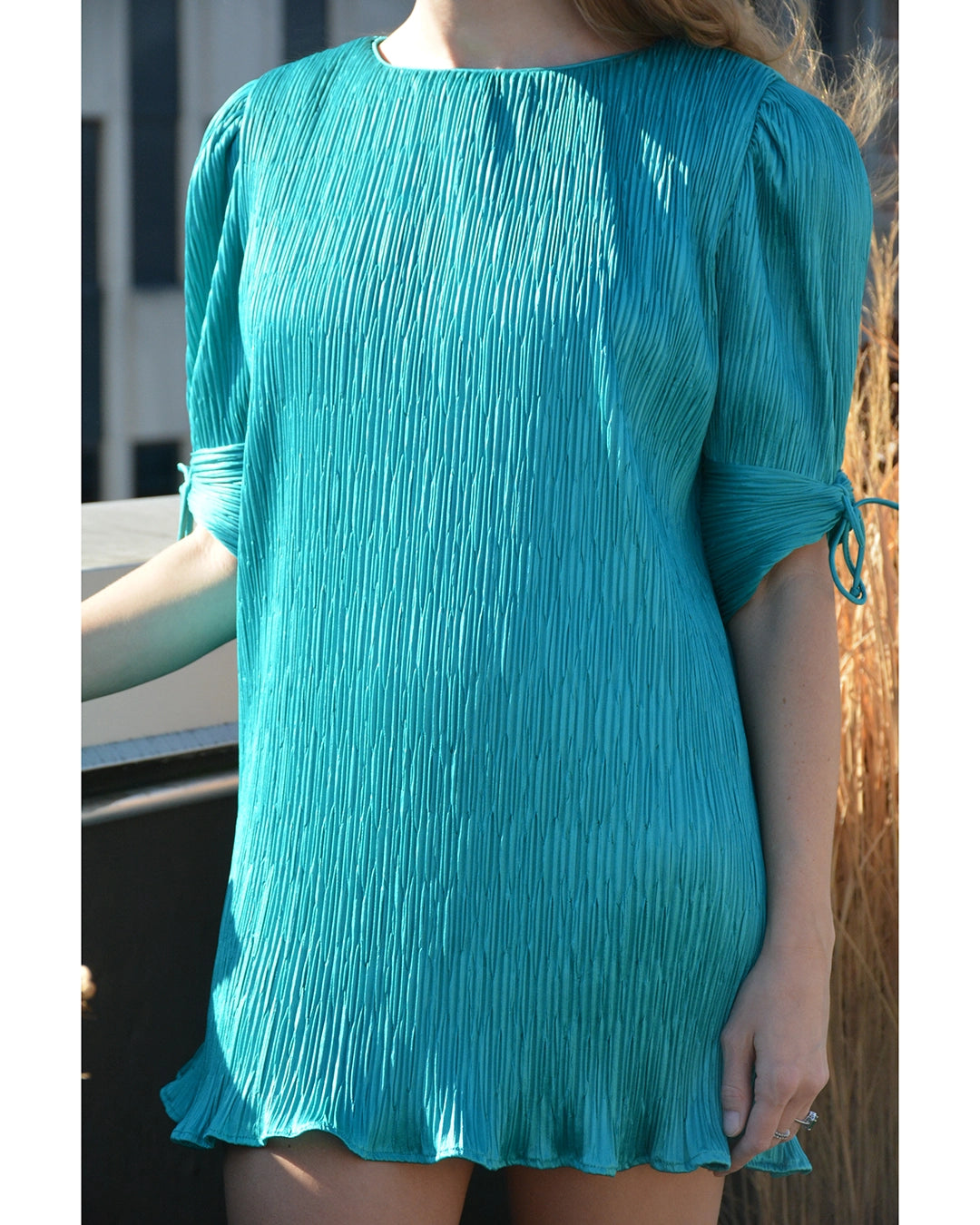 Vintage 1980s Fortuny-Pleated Micro-Minidress