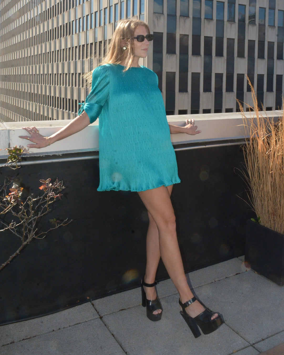 Vintage 1980s Fortuny-Pleated Micro-Minidress