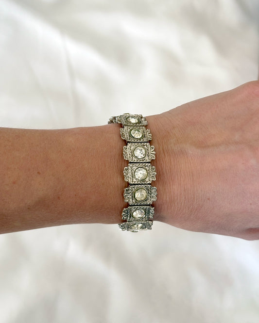Vintage Belle Epoque-Style Diamanté Tennis Bracelet