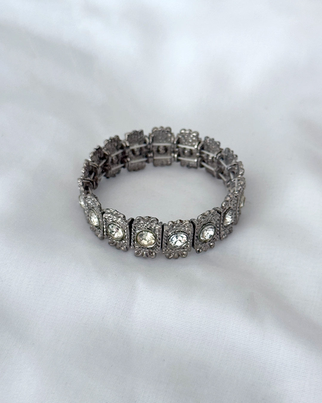 Vintage Belle Epoque-Style Diamanté Tennis Bracelet