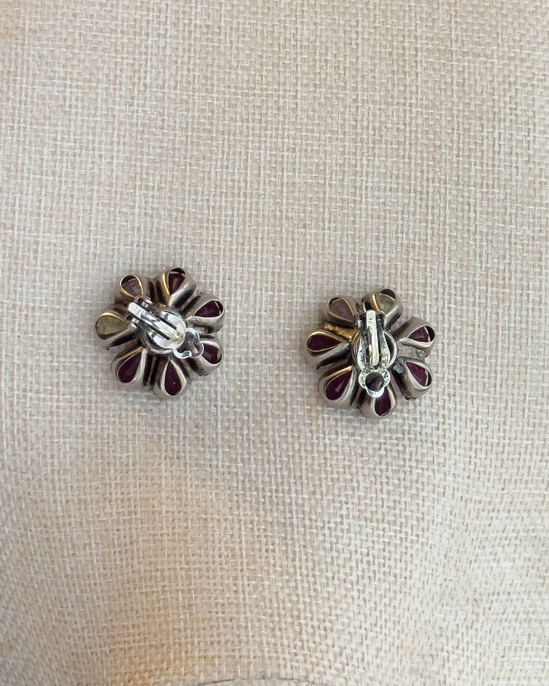 Vintage Crystal Flower Earrings