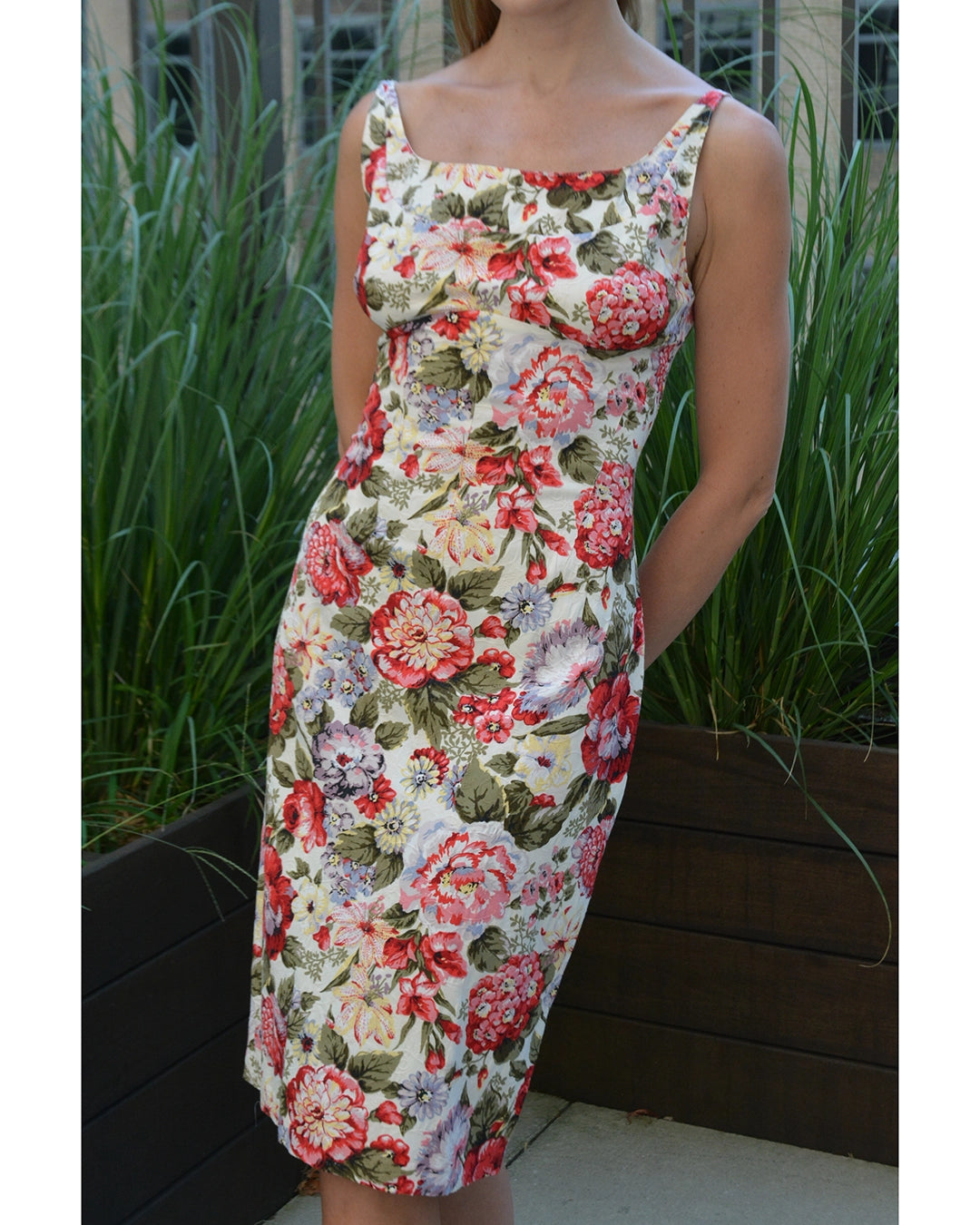 Vintage Dolce & Gabbana Floral Print Bodycon Dress
