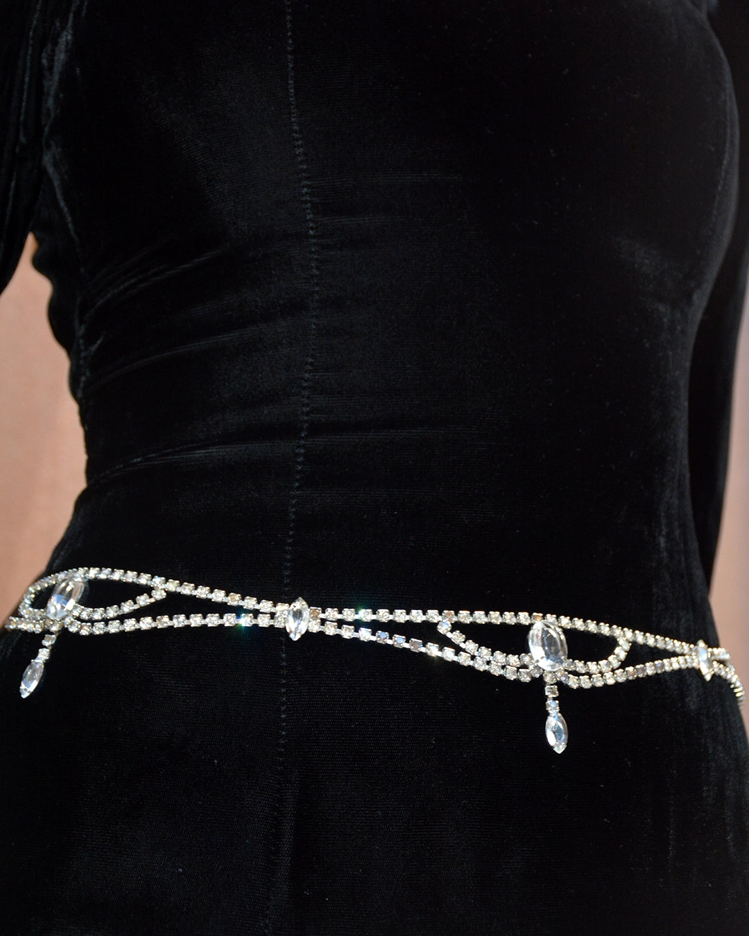 Vintage Draped Diamanté Festoon Belt