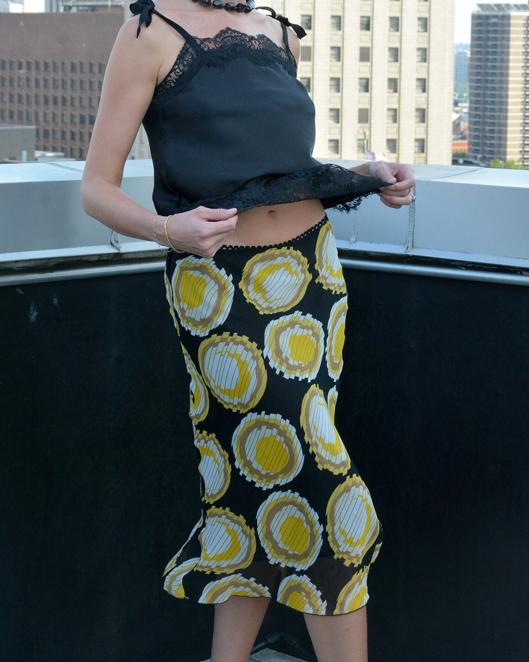 Vintage Italian Bias-Cut Chiffon Printed Skirt – Very Breezy