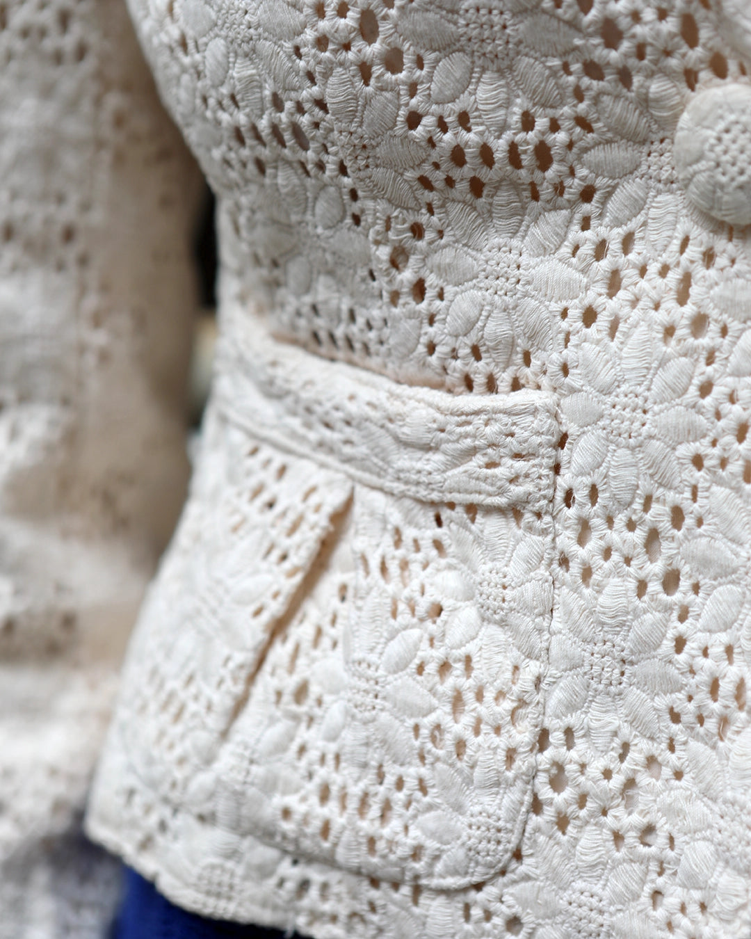 Vintage Ivory Crochet Lace Jacket