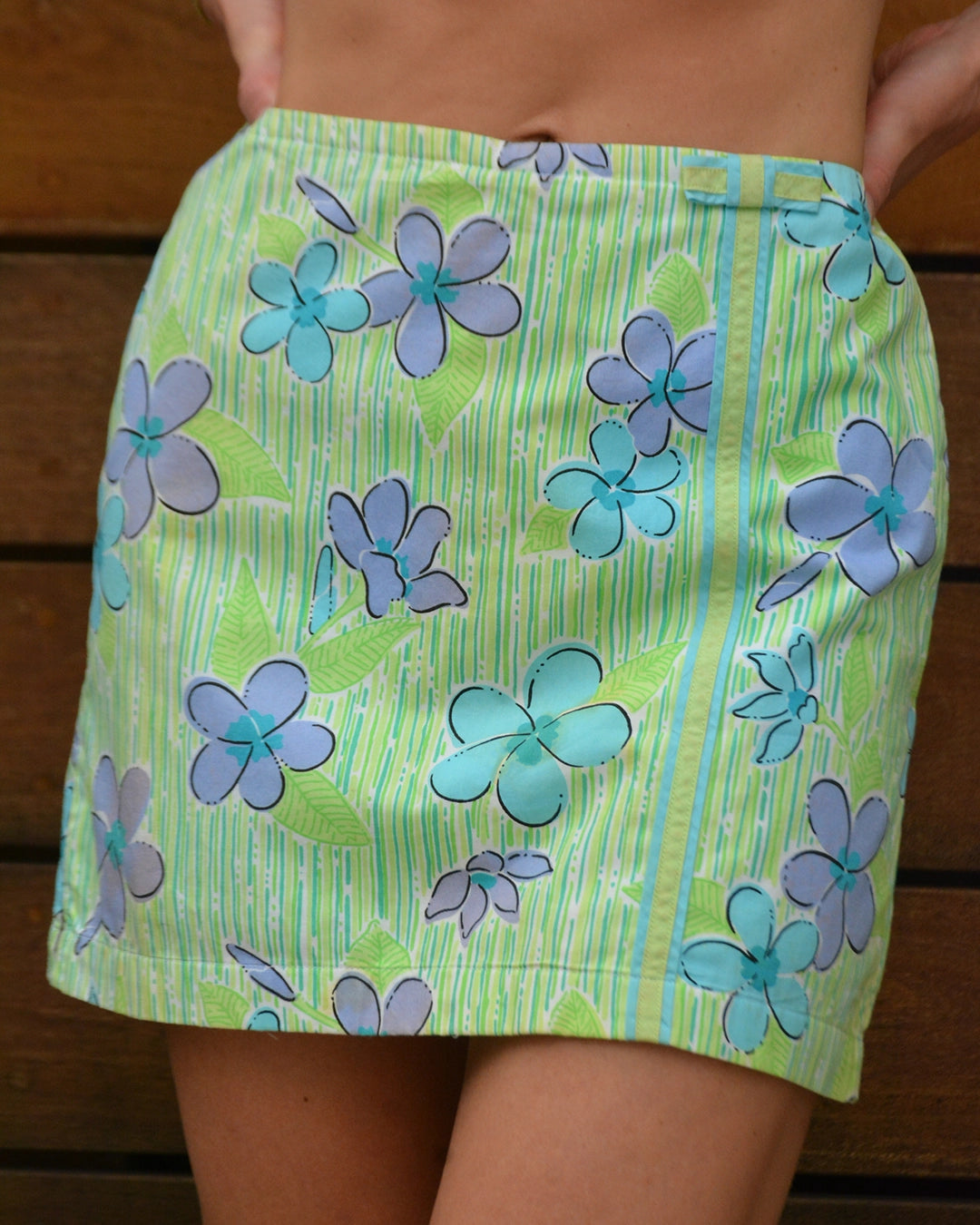 Vintage Lilly Pulitzer Blue Floral Print Skort