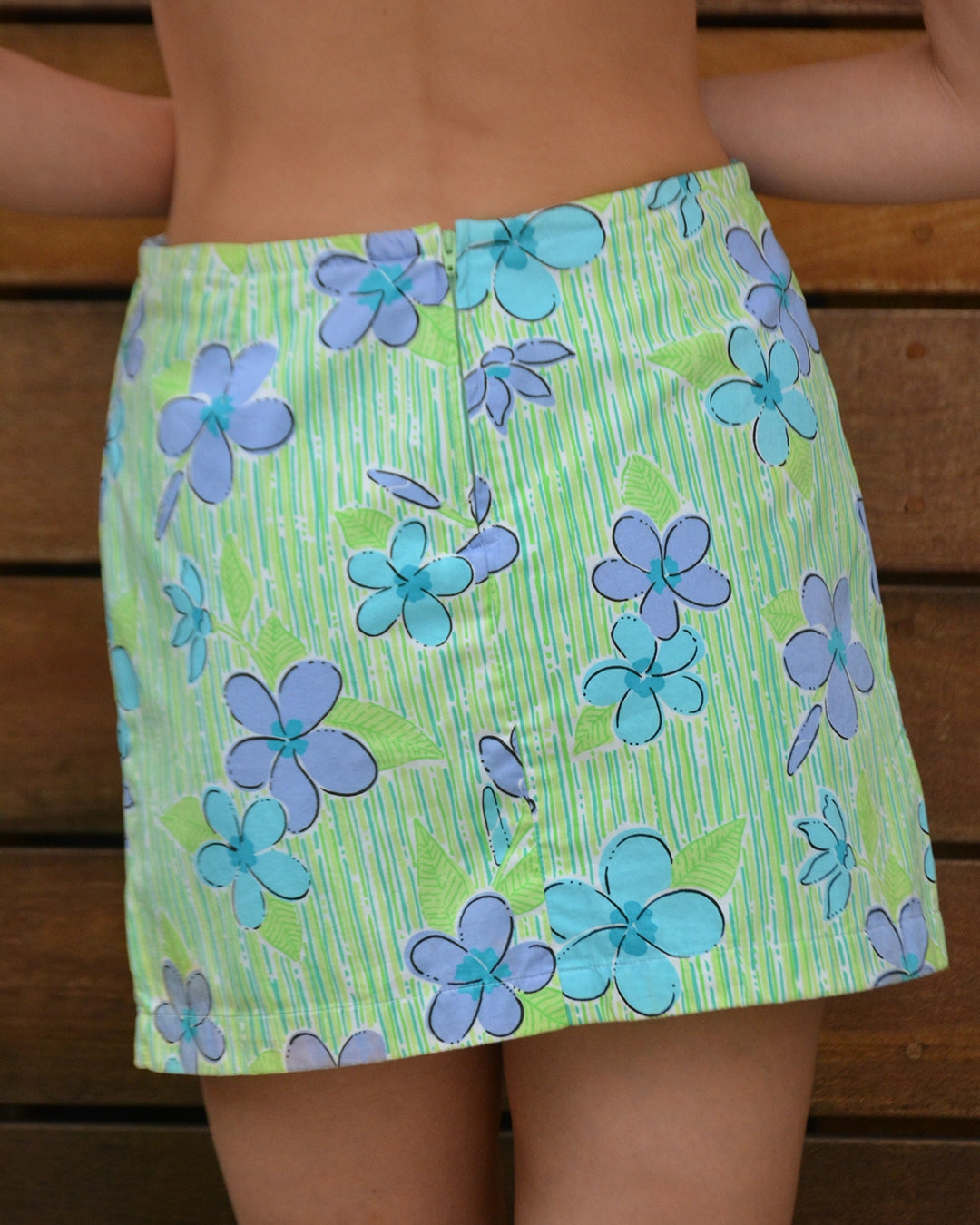 Vintage Lilly Pulitzer Blue Floral Print Skort