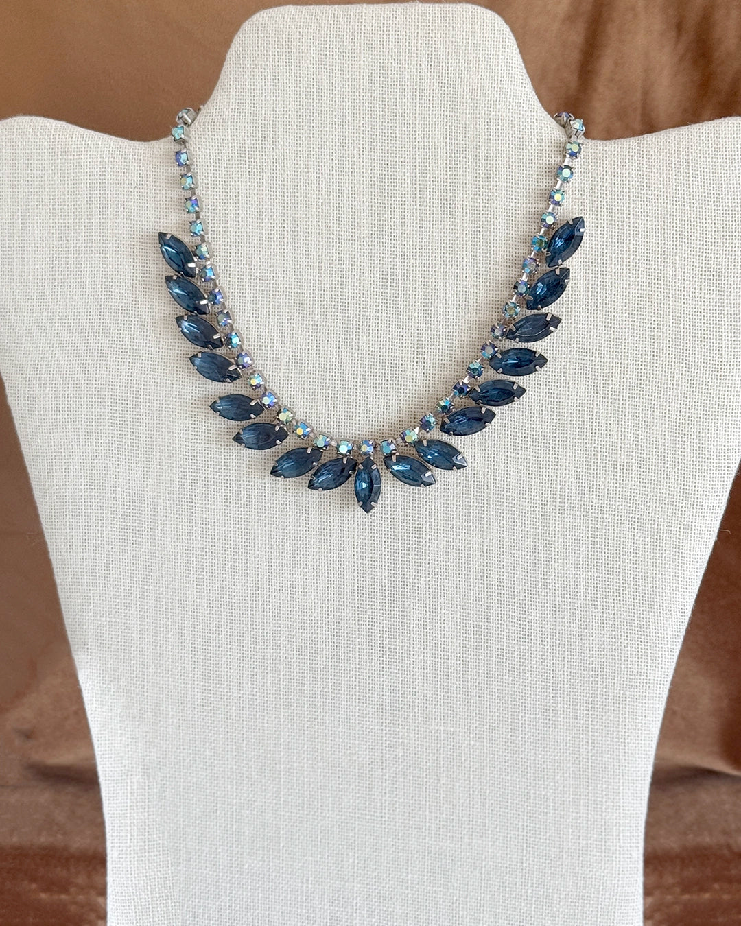 Vintage Marquise-Cut Sapphire Diamanté Choker