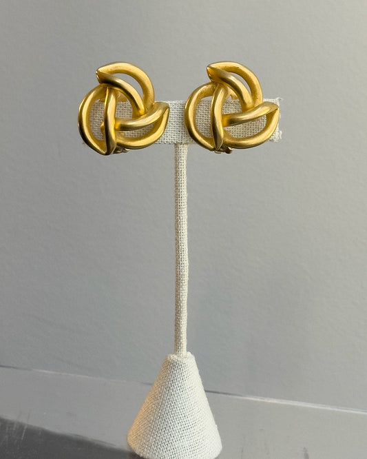 Vintage Matte Gold Twisted Cage Earrings