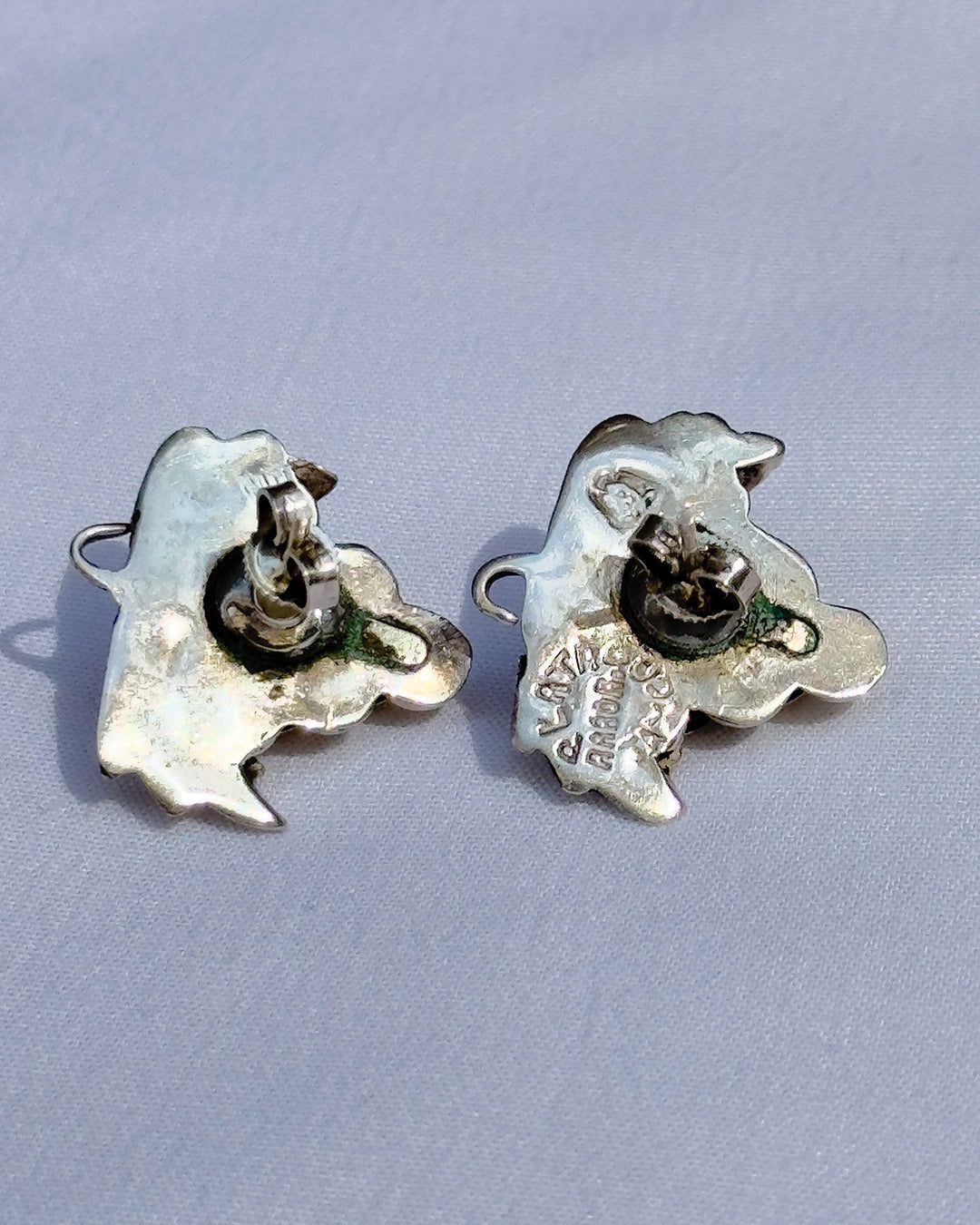 Vintage Mexican Silver Grape Earrings