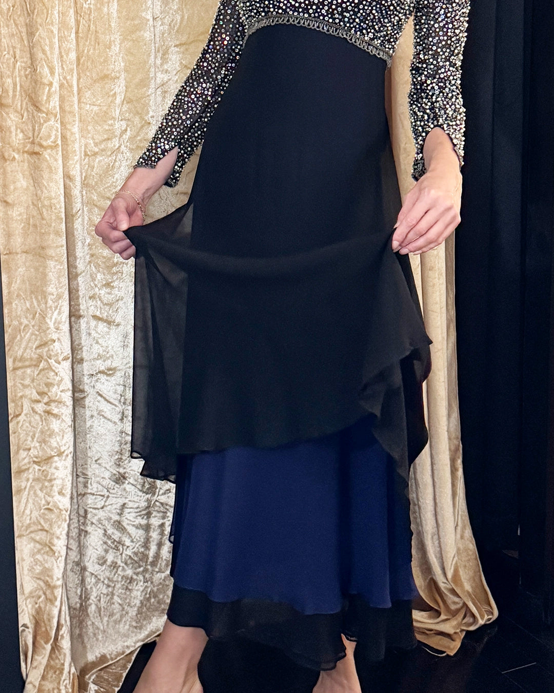 Vintage Naeem Khan Embellished Silk Gown, Riazee Collection