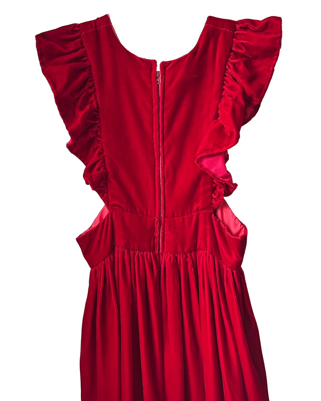 Vintage Red Velvet Pinafore Dress
