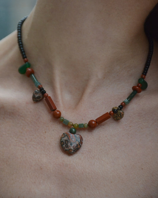 Vintage Semi-Precious Gemstone Bead Necklace