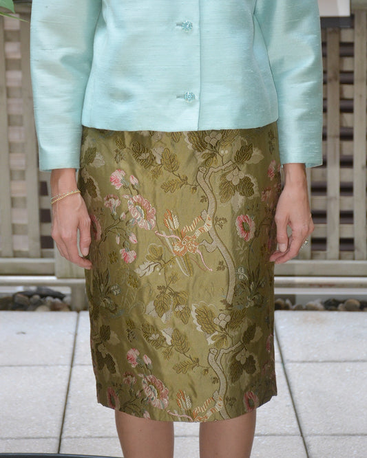 Vintage Silk Brocade Skirt