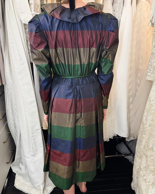 Vintage Silk Taffeta Long Sleeve Party Dress