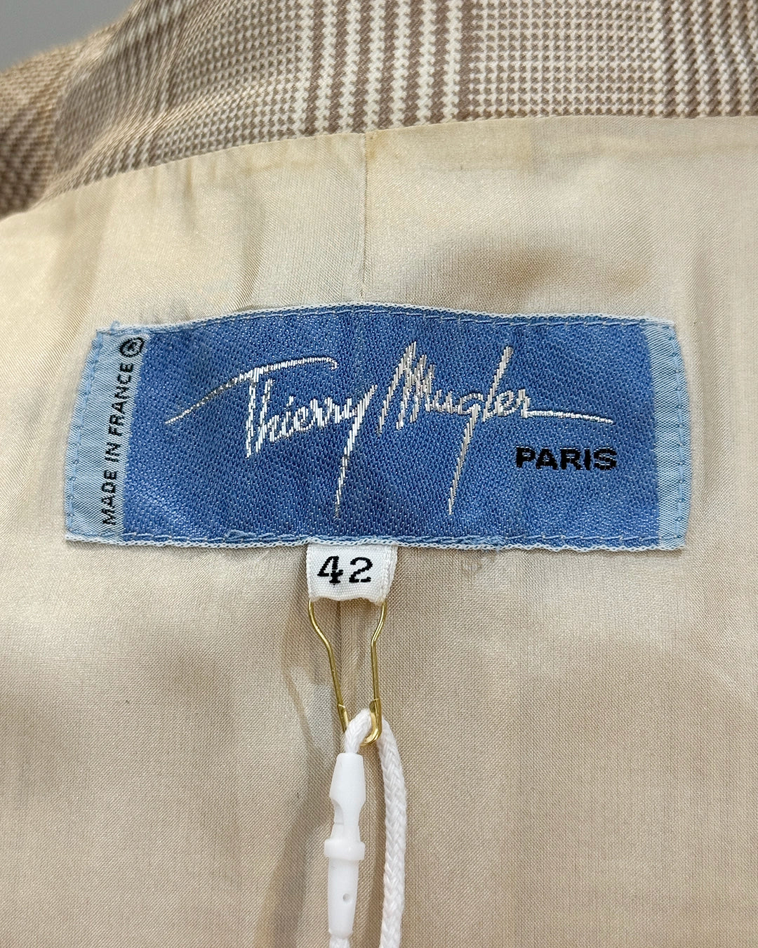 Vintage Thierry Mugler Spring 1996 Silk Glen Plaid Skirt Suit