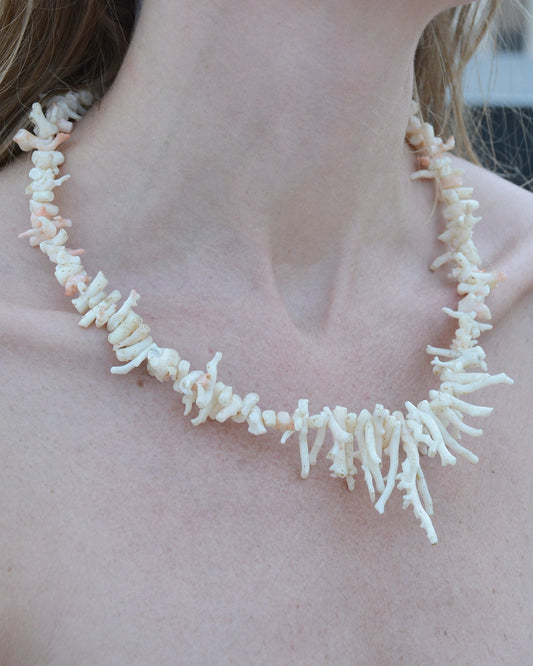 Vintage White Coral Branch Necklace