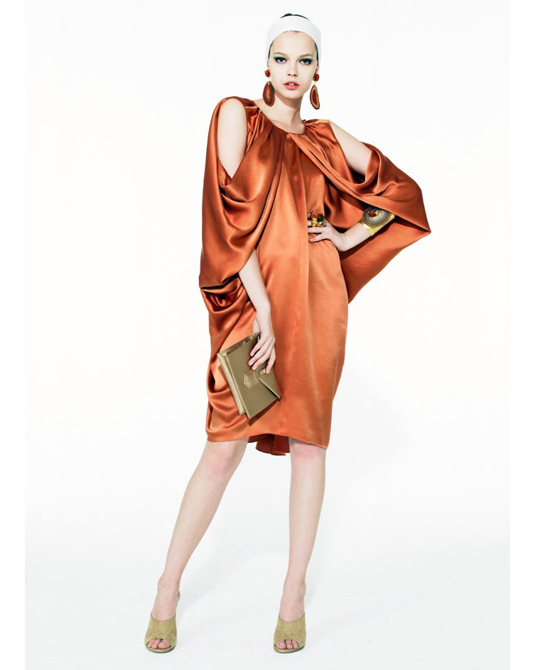 Yves Saint Laurent Resort 2010 Draped Batwing Sleeve Cocoon Dress