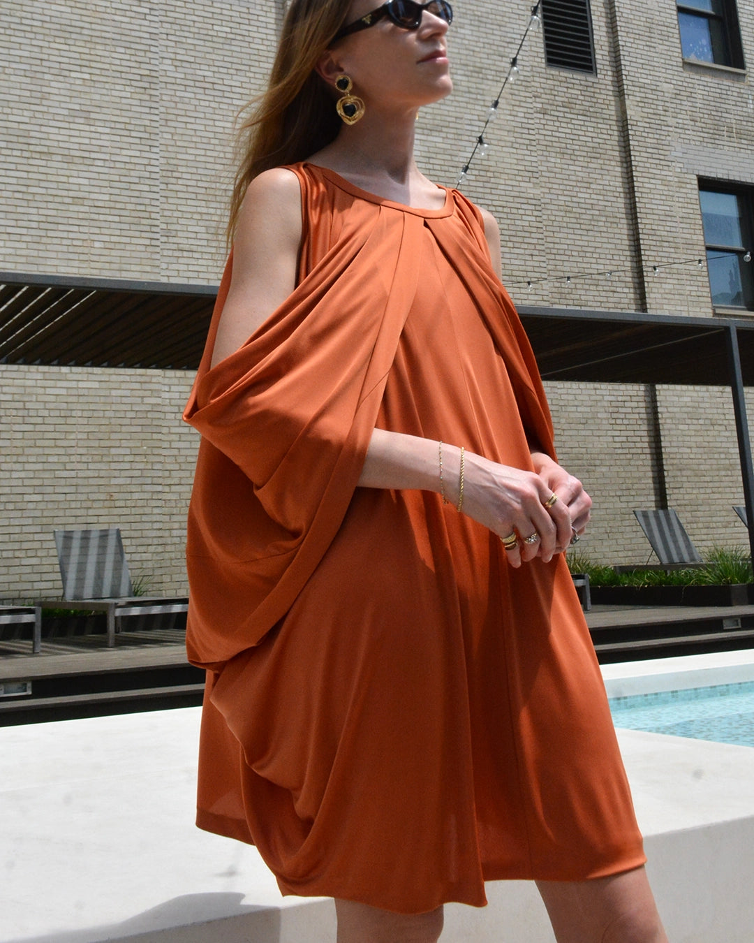 Yves Saint Laurent Resort 2010 Draped Batwing Sleeve Cocoon Dress