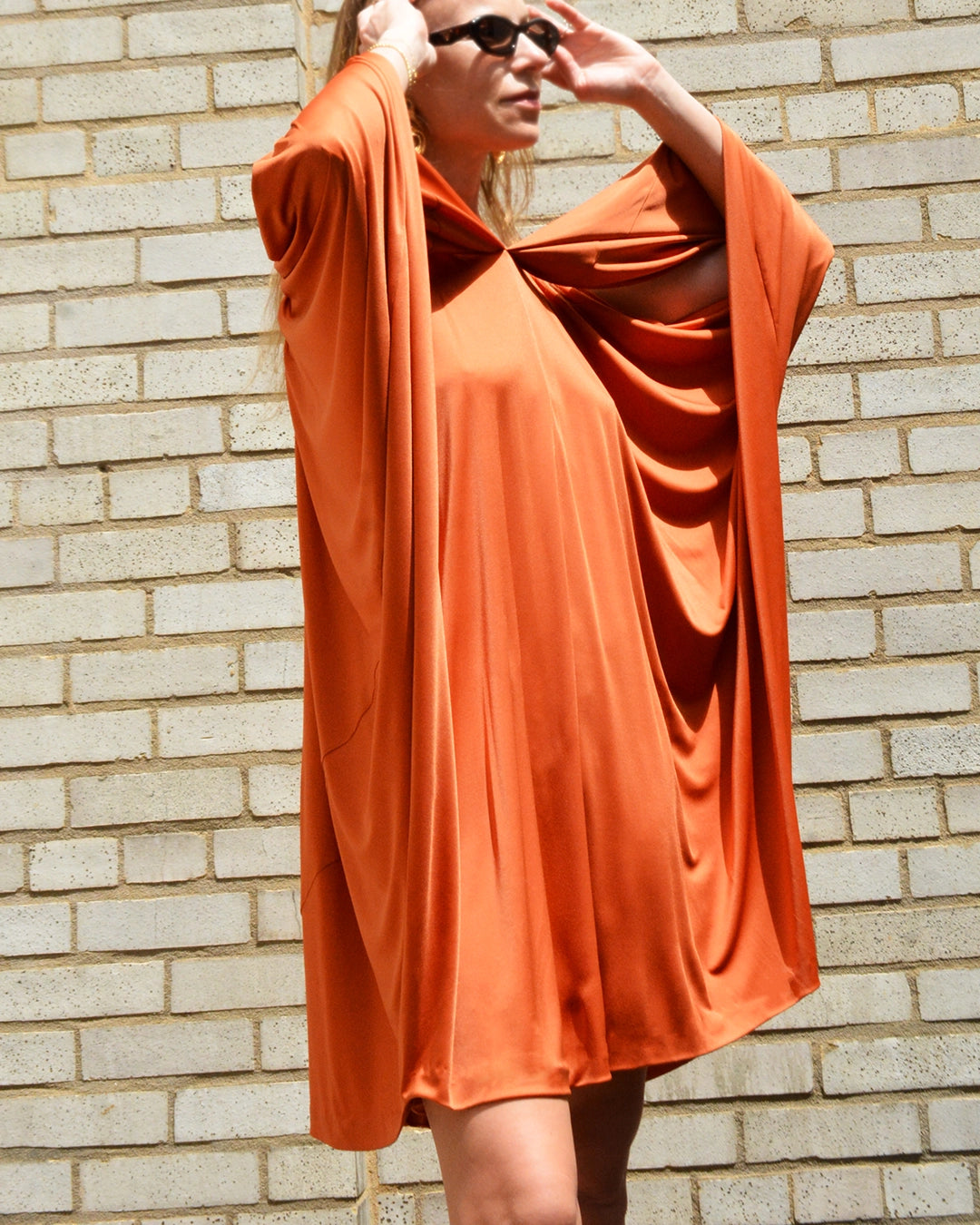 Yves Saint Laurent Resort 2010 Draped Batwing Sleeve Cocoon Dress