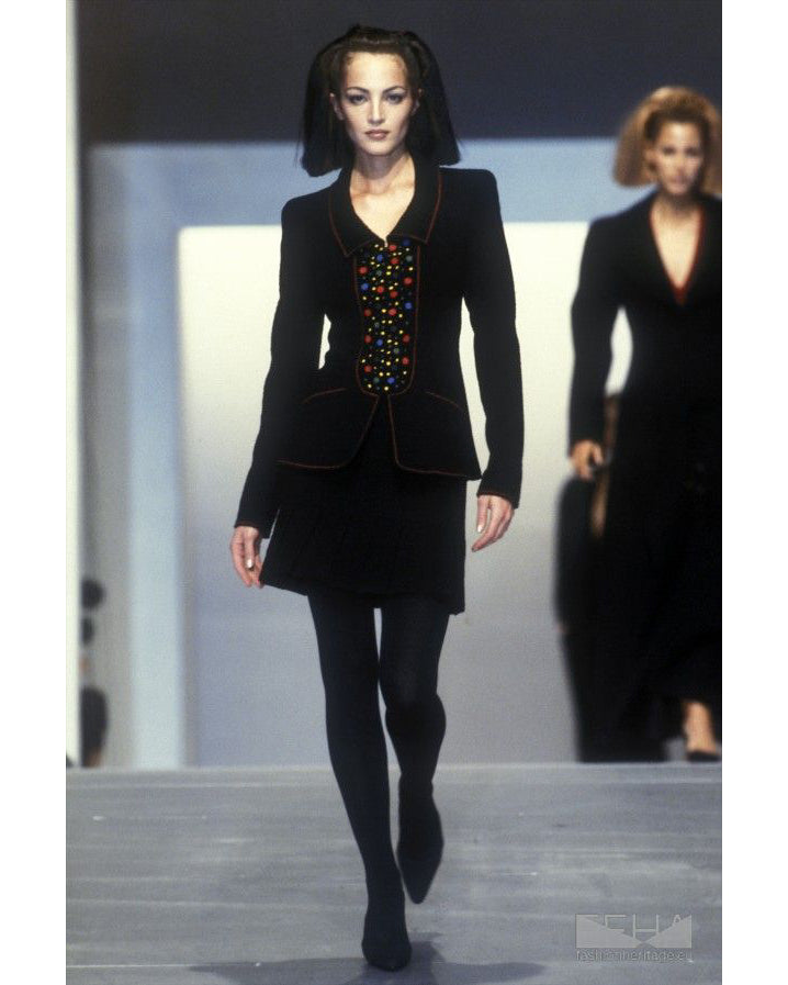 Vintage Chanel Fall 1997 Runway Embroidered Bouclé Jacket
