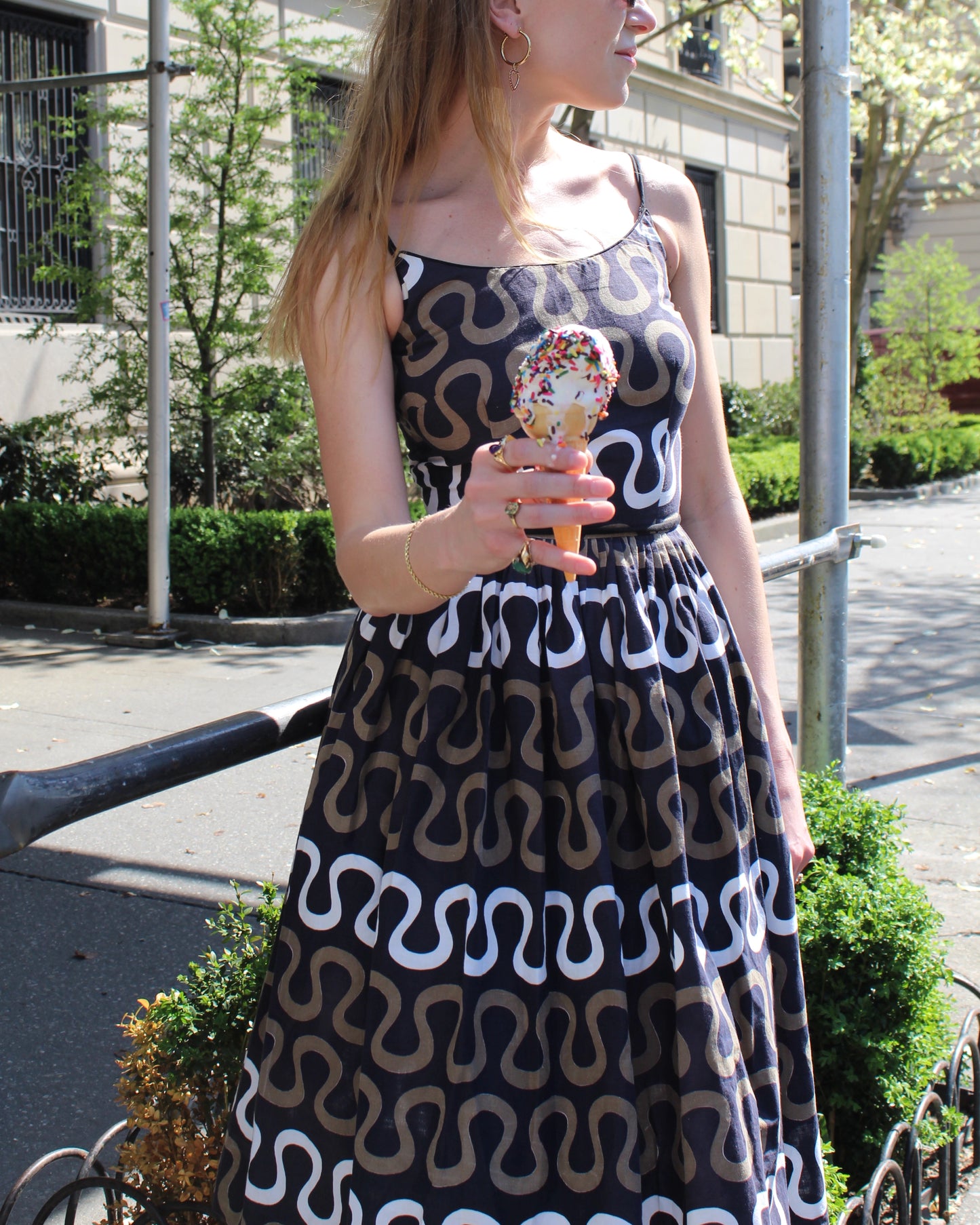 1950s Geometric Print Sundress