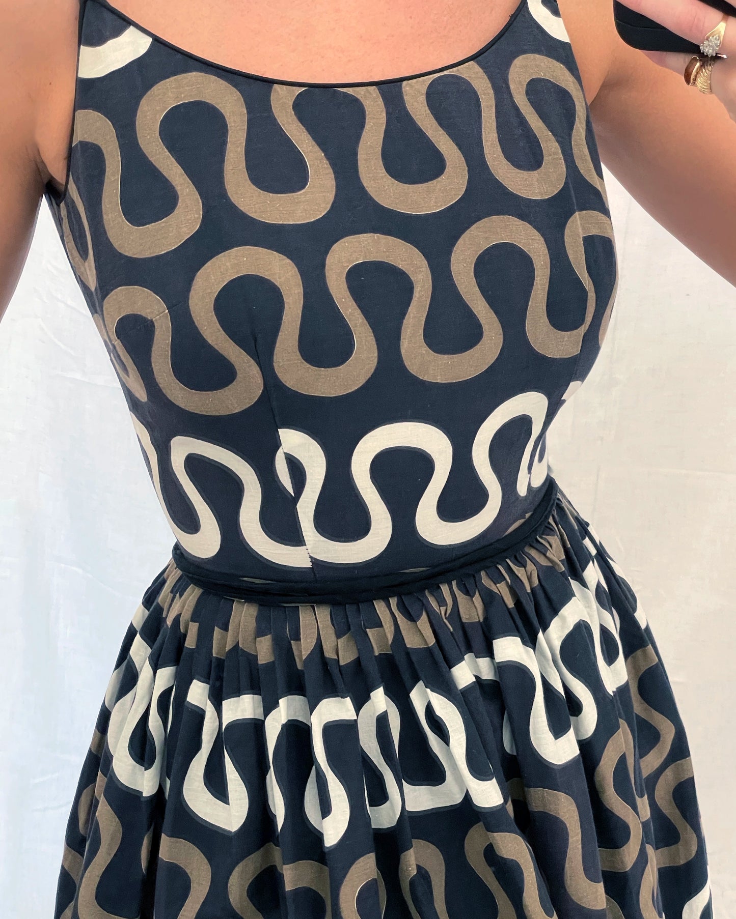1950s Geometric Print Sundress