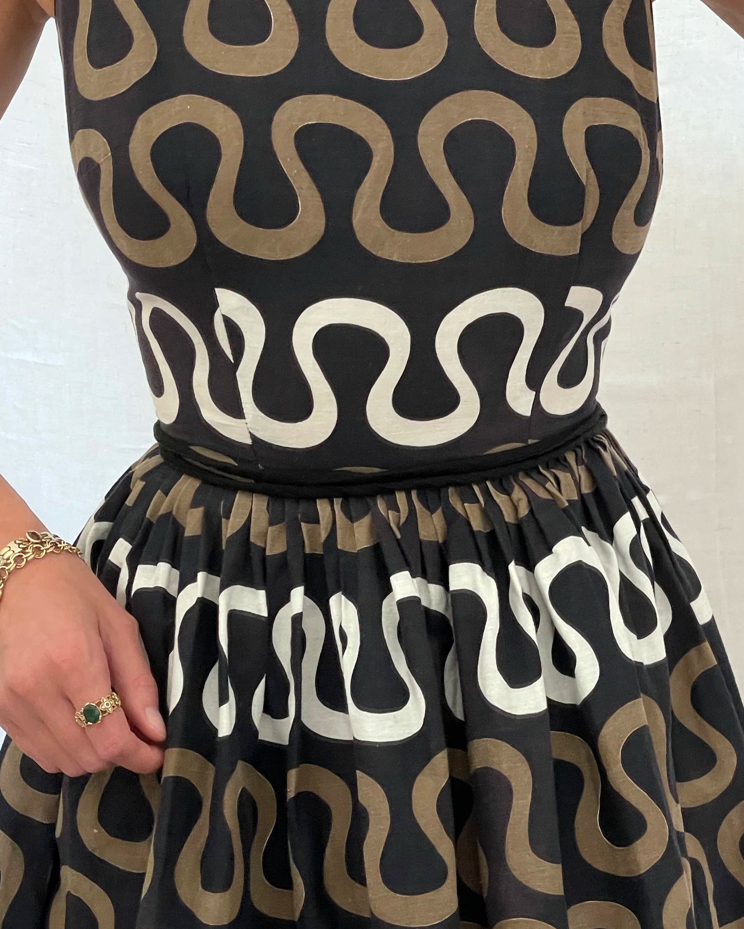 1950s Geometric Print Sundress