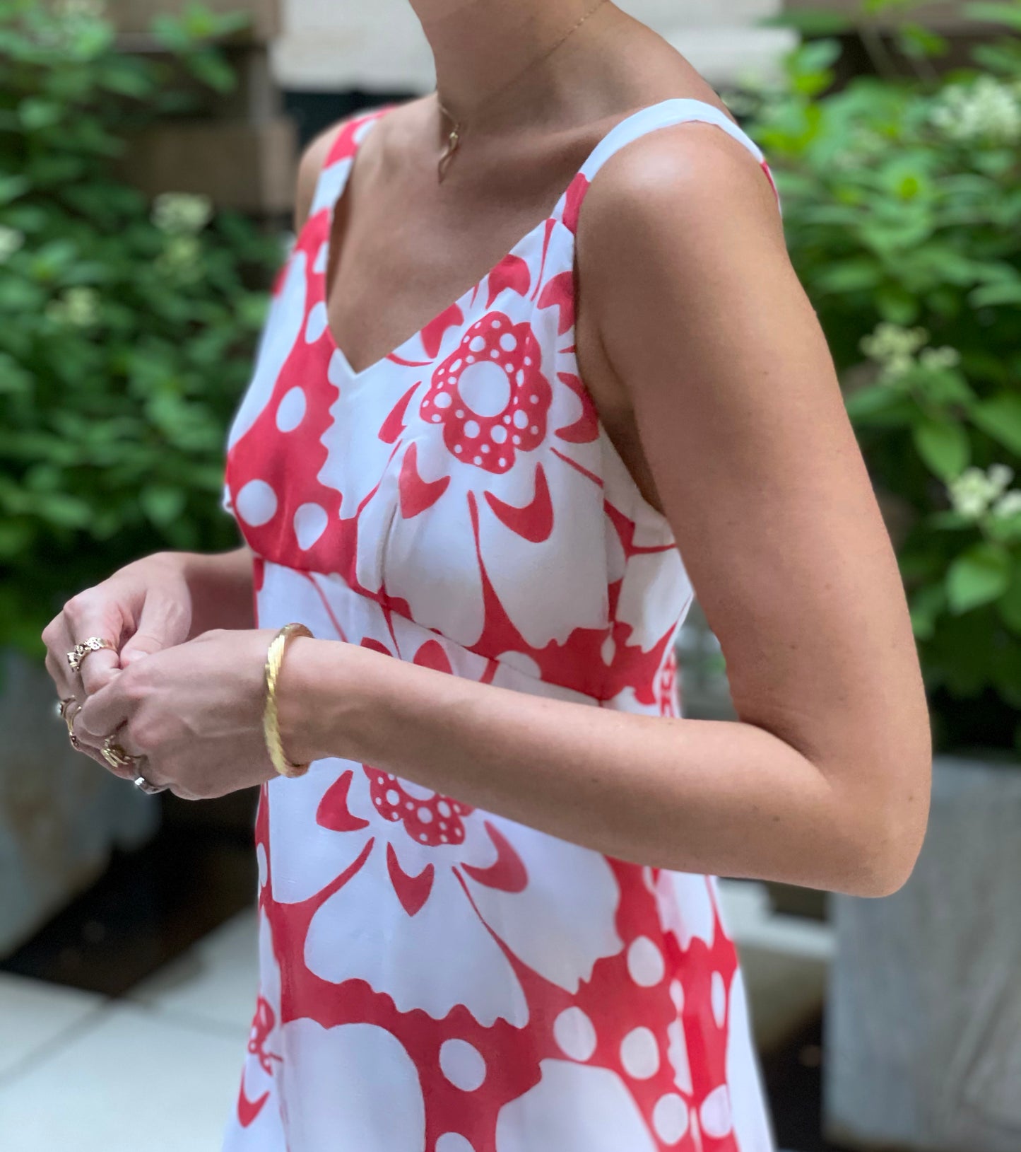 Vintage 1970s Graphic Floral Maxidress