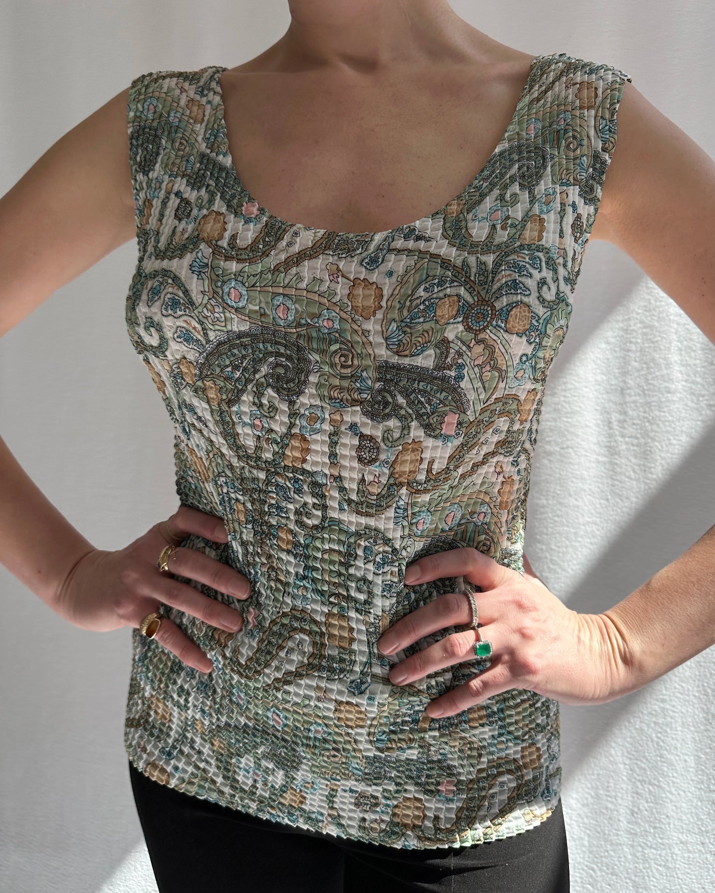 Vintage Y2K Square Micropleat Scrunch Top