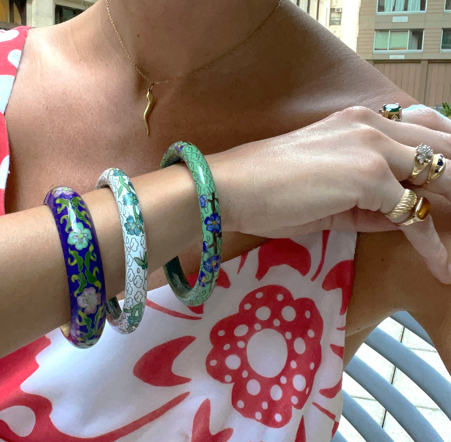 Antique Cloisonné Enamel Bangle