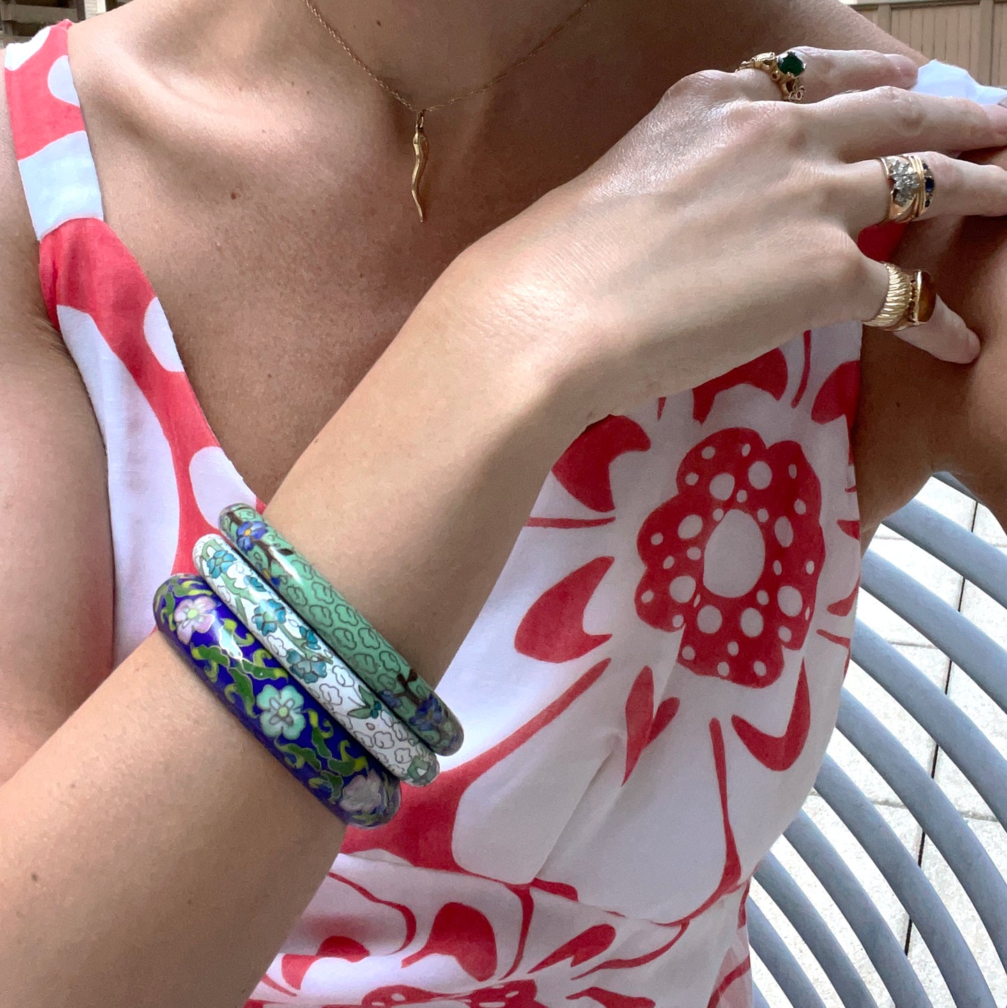 Antique Cloisonné Enamel Bangle