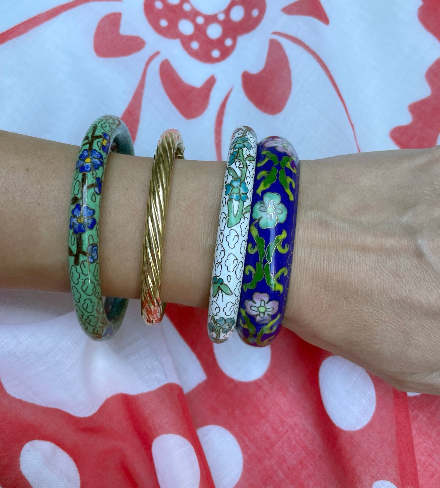 Antique Cloisonné Enamel Bangle