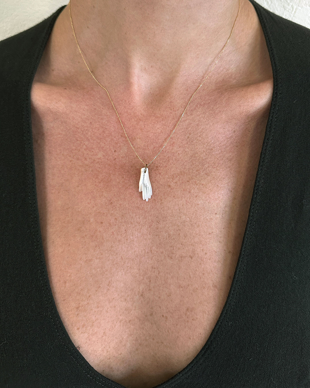 Victorian Mother Of Pearl Hand Pendant
